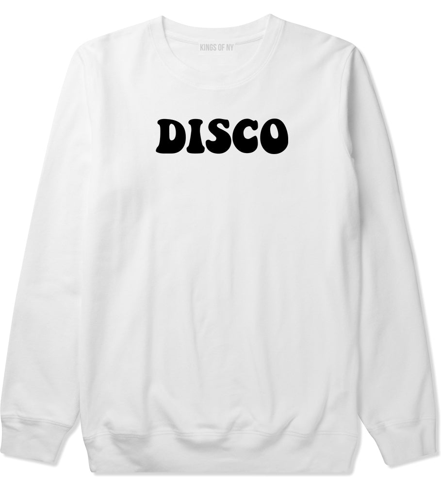 Disco Music Mens White Crewneck Sweatshirt by Kings Of NY