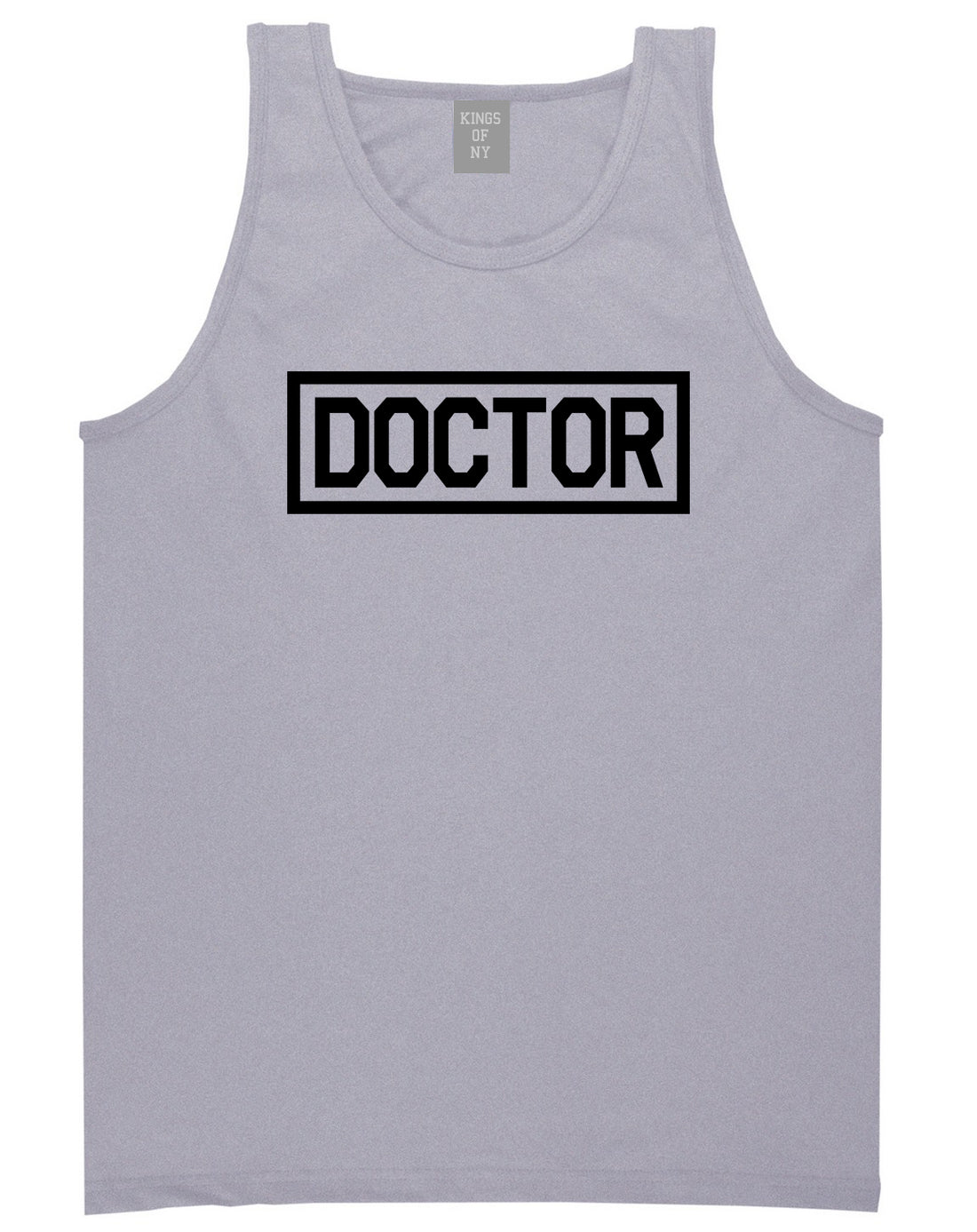 Doctor_Box_Logo Mens Grey Tank Top Shirt by Kings Of NY
