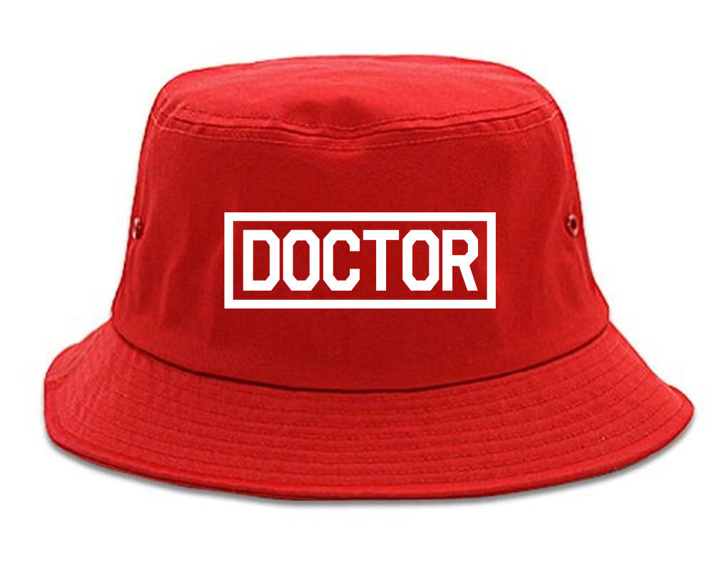 Doctor_Box_Logo Mens Red Bucket Hat by Kings Of NY