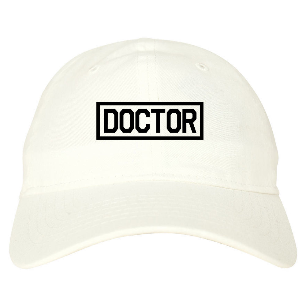 Doctor_Box_Logo Mens White Snapback Hat by Kings Of NY