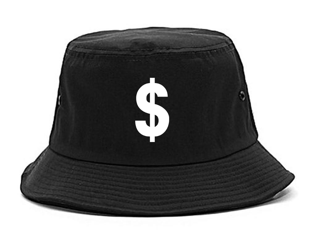 Dollar_Sign_Simple_Chest Mens Black Bucket Hat by Kings Of NY