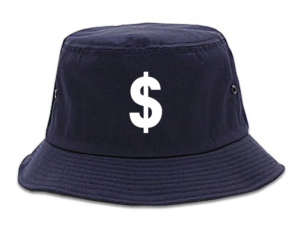 Dollar_Sign_Simple_Chest Mens Blue Bucket Hat by Kings Of NY