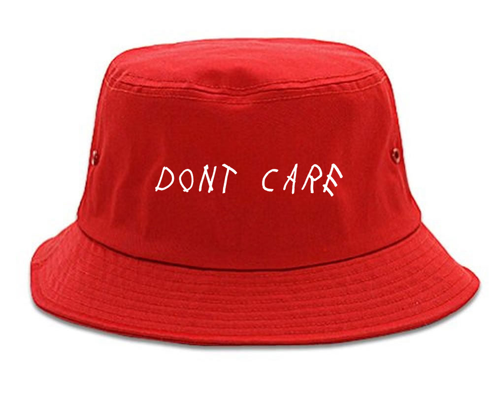 Dont_Care Mens Red Bucket Hat by Kings Of NY