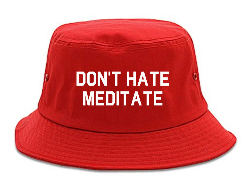 Dont_Hate_Meditate Mens Red Bucket Hat by Kings Of NY