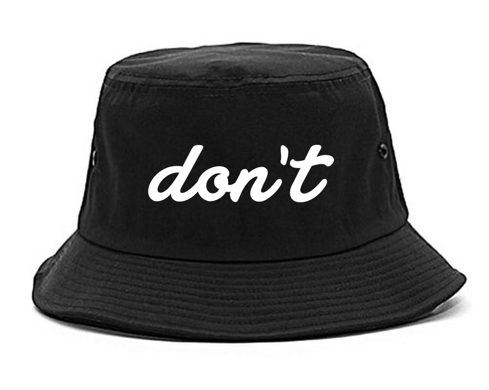 Dont_Script_Printed Mens Black Bucket Hat by Kings Of NY