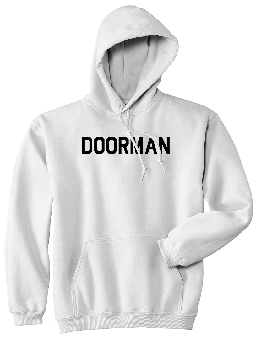 Doorman Mens White Pullover Hoodie by Kings Of NY
