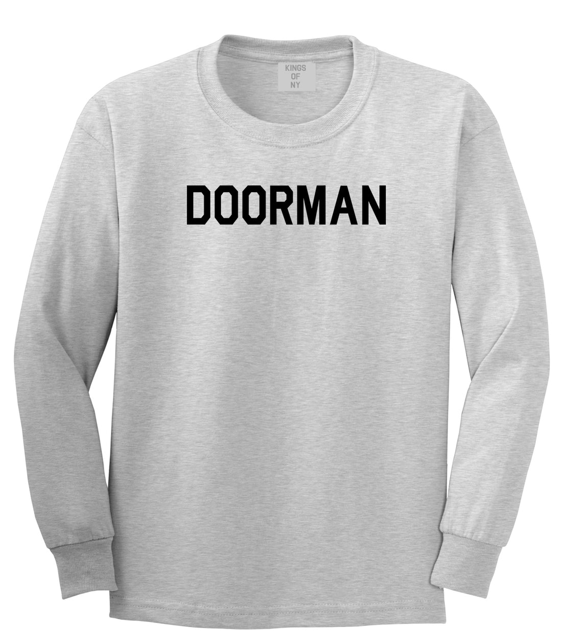 Doorman Mens Grey Long Sleeve T-Shirt by Kings Of NY