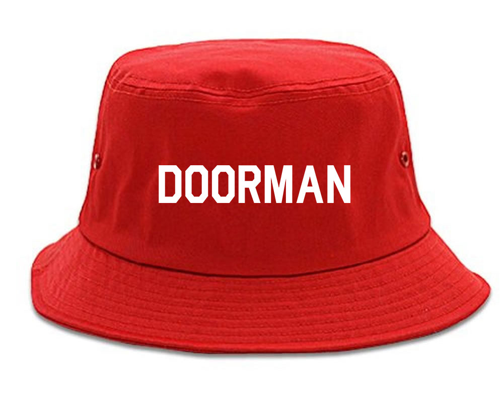 Doorman Mens Red Bucket Hat by Kings Of NY