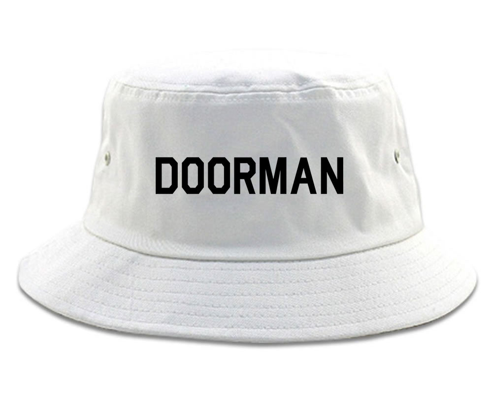Doorman Mens White Bucket Hat by Kings Of NY