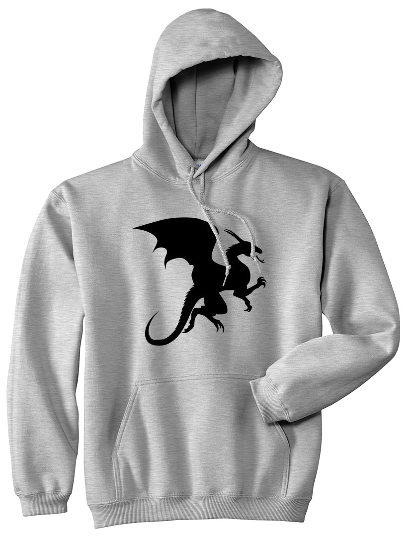 Dragon Mens Grey Pullover Hoodie by Kings Of NY