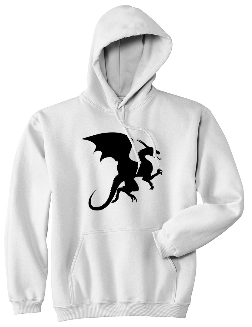 Dragon Mens White Pullover Hoodie by Kings Of NY