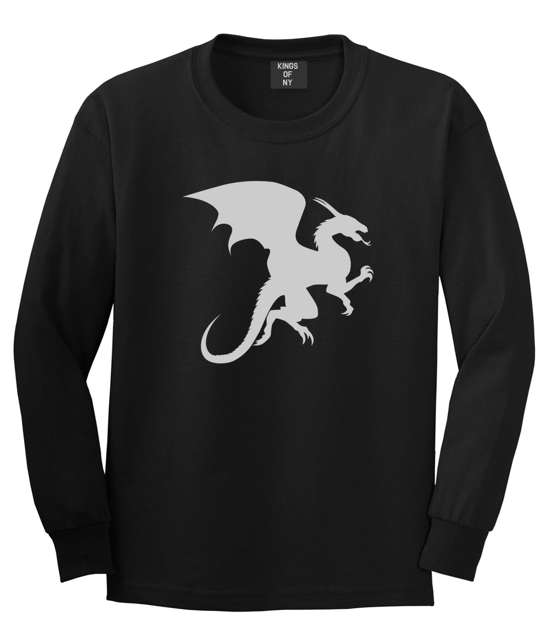 Dragon Mens Black Long Sleeve T-Shirt by Kings Of NY