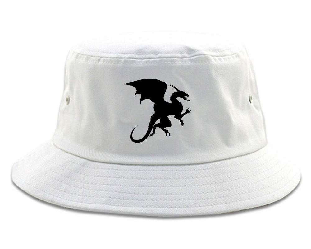 Dragon Mens White Bucket Hat by Kings Of NY
