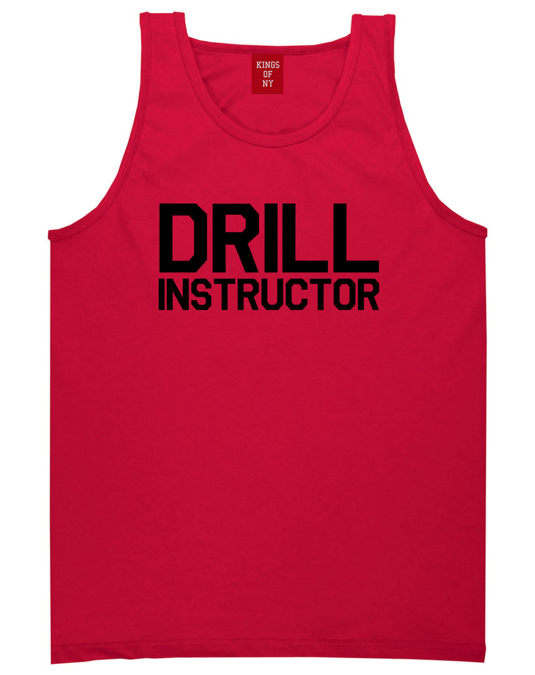 Drill_Instructor Mens Red Tank Top Shirt by Kings Of NY