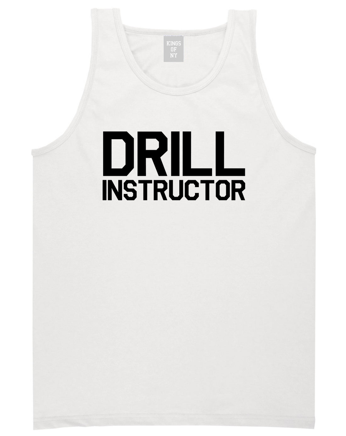 Drill_Instructor Mens White Tank Top Shirt by Kings Of NY
