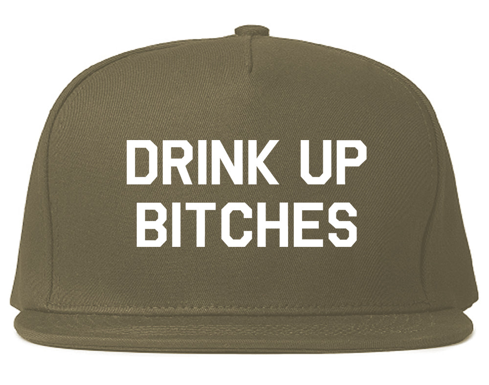 Drink_Up_Bitches Mens Grey Snapback Hat by Kings Of NY