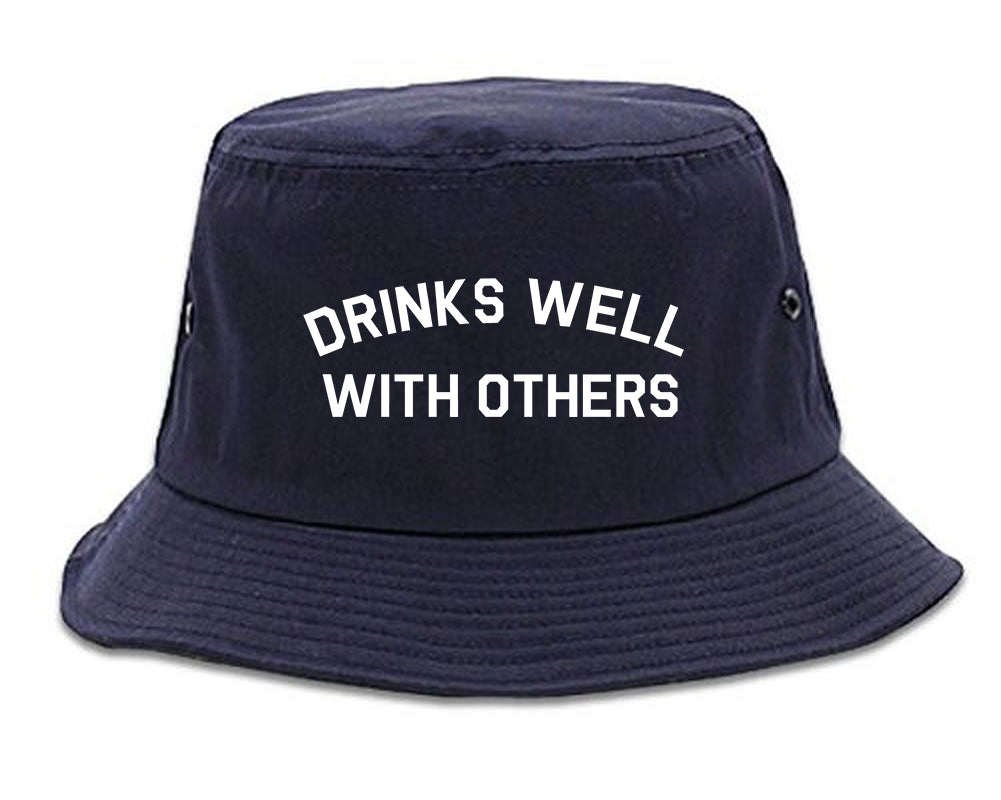 Drinks_Well_With_Others Mens Blue Bucket Hat by Kings Of NY
