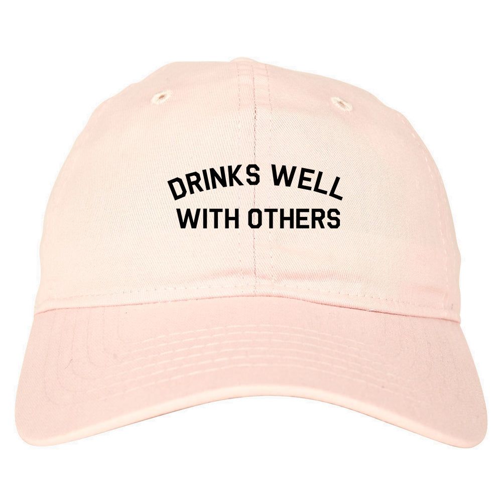 Drinks_Well_With_Others Mens Pink Snapback Hat by Kings Of NY