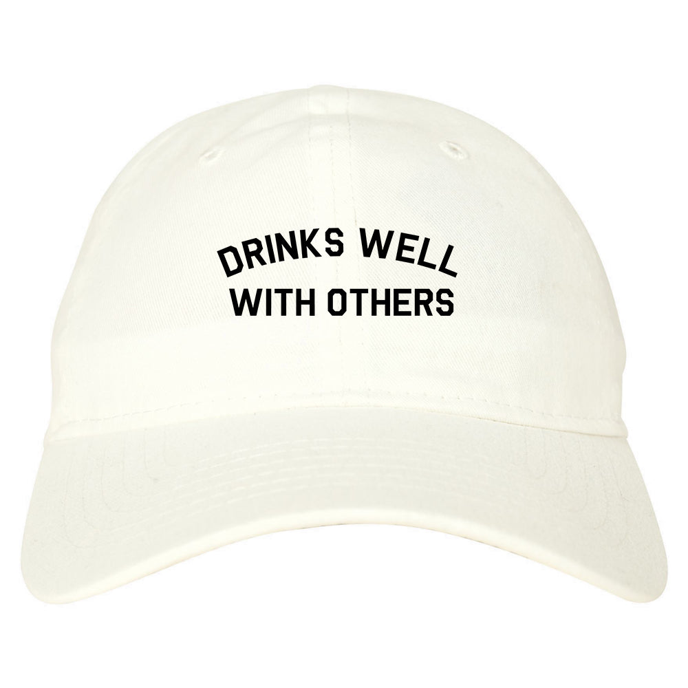 Drinks_Well_With_Others Mens White Snapback Hat by Kings Of NY