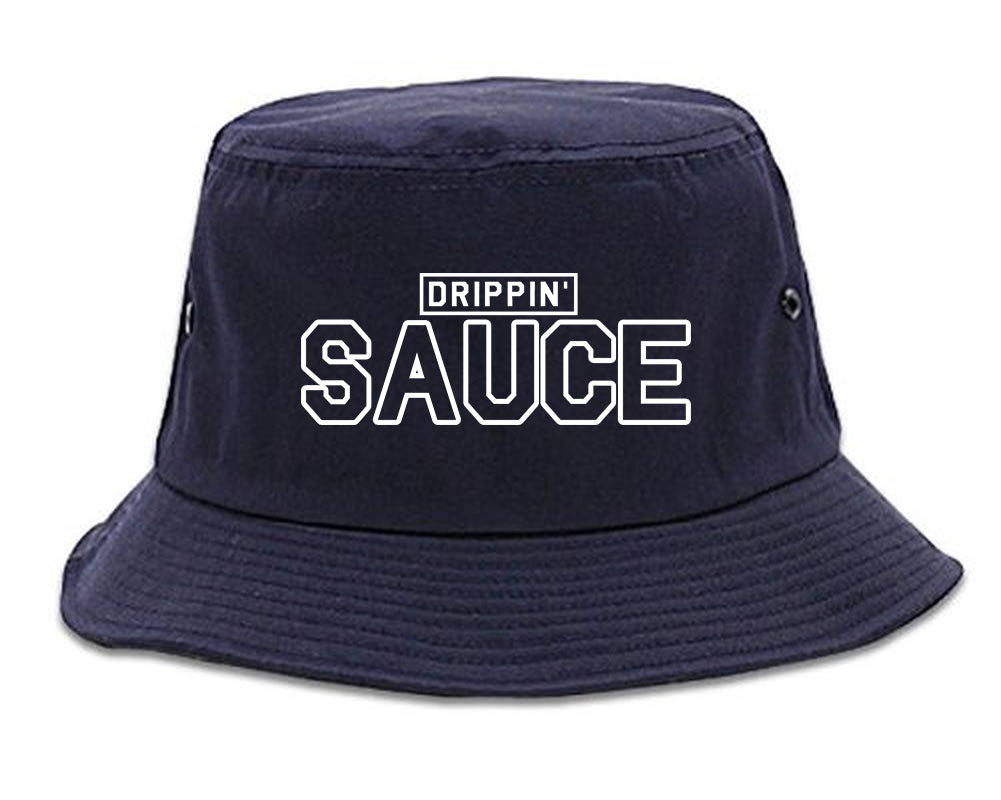 Drippin Sauce Mens Bucket Hat Navy Blue