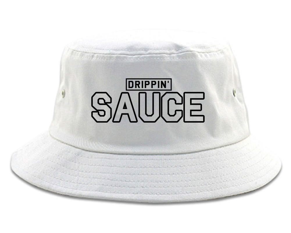 Drippin Sauce Mens Bucket Hat White