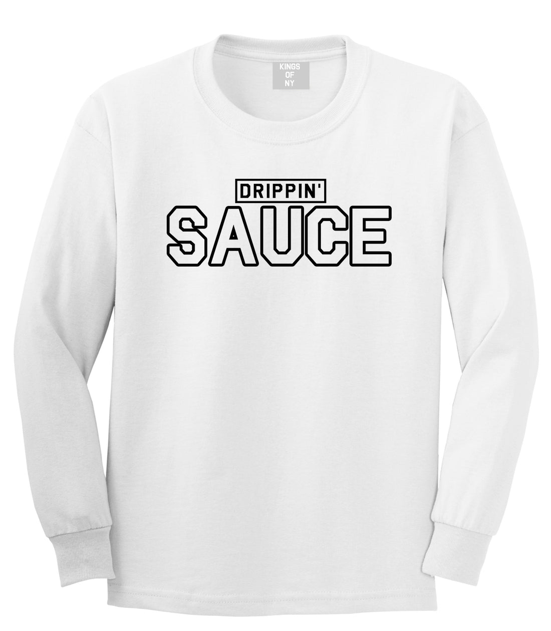 Drippin Sauce Mens Long Sleeve T-Shirt White