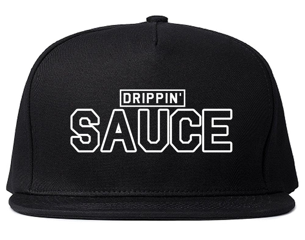 Drippin Sauce Mens Snapback Hat Black