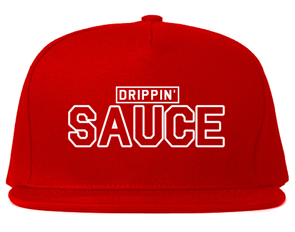 Drippin Sauce Mens Snapback Hat Red