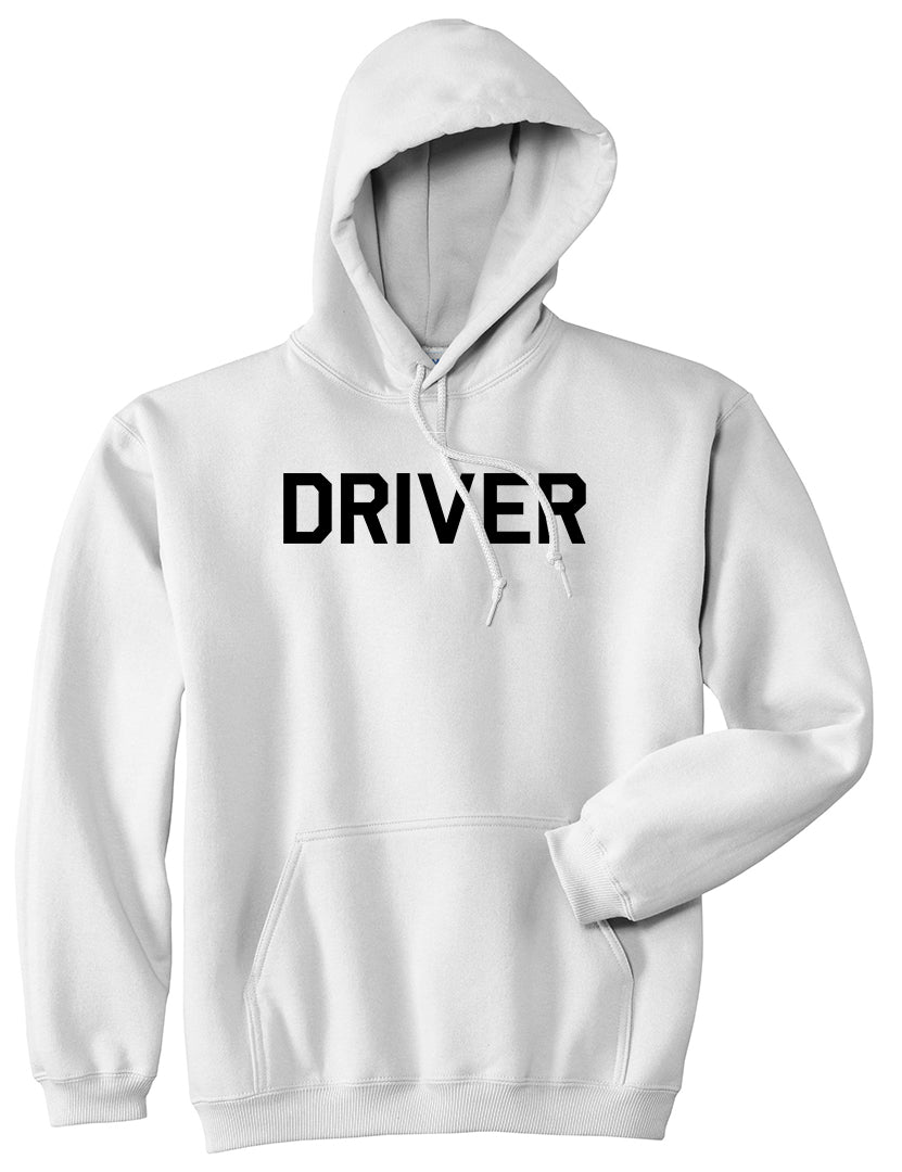 Driver Drive Mens White Pullover Hoodie by Kings Of NY