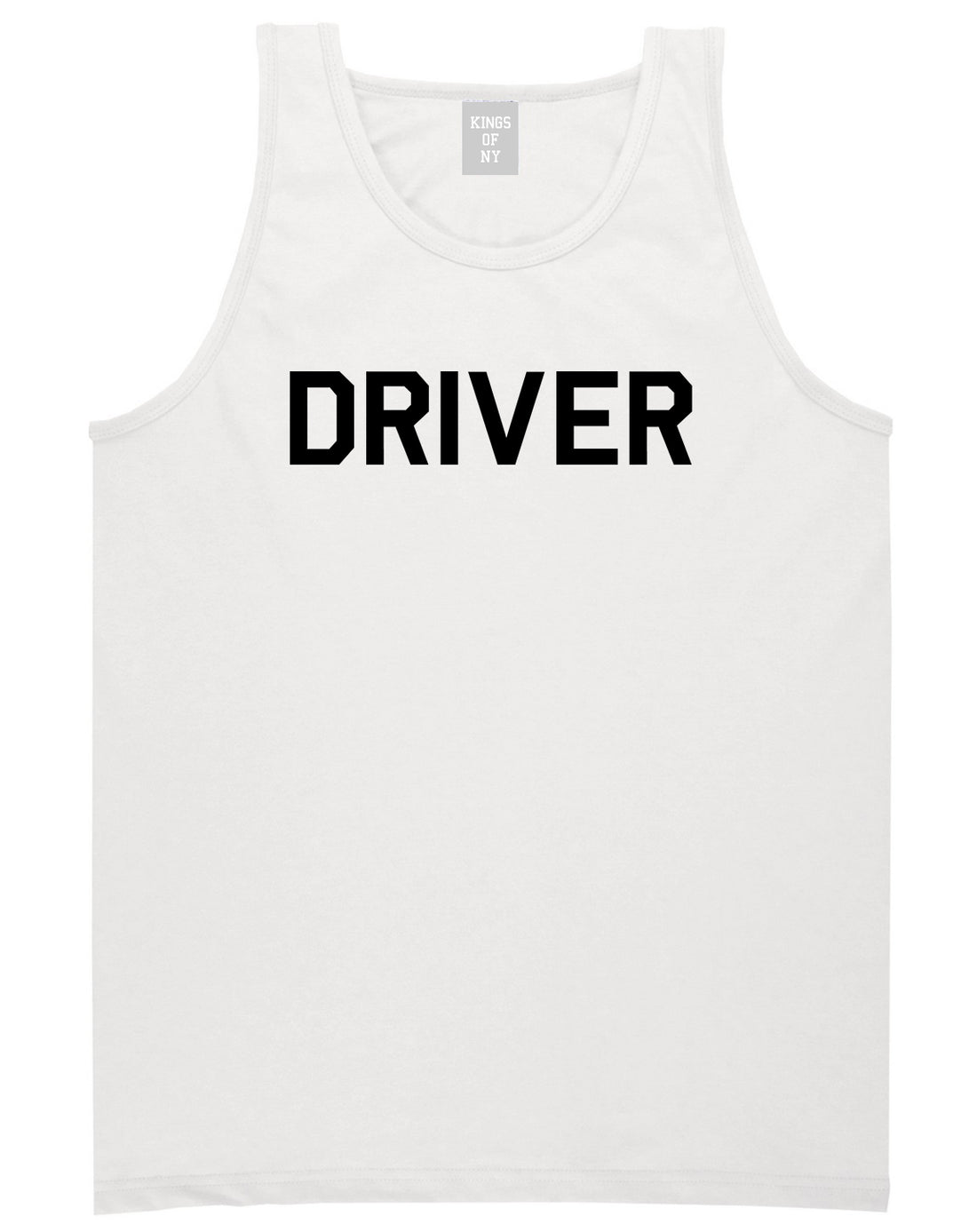 Driver_Drive Mens White Tank Top Shirt by Kings Of NY