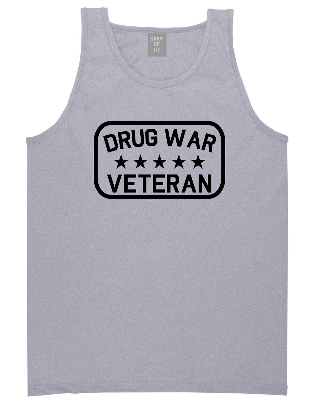 Drug_War_Veteran Mens Grey Tank Top Shirt by Kings Of NY