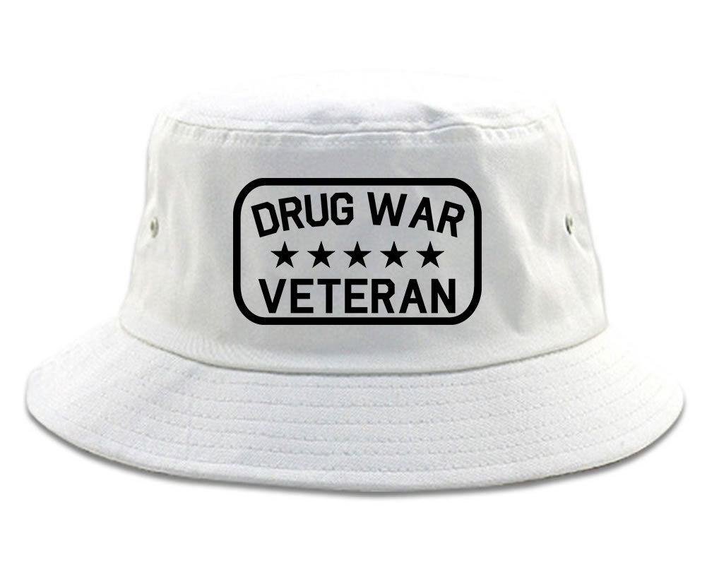 Drug_War_Veteran Mens White Bucket Hat by Kings Of NY