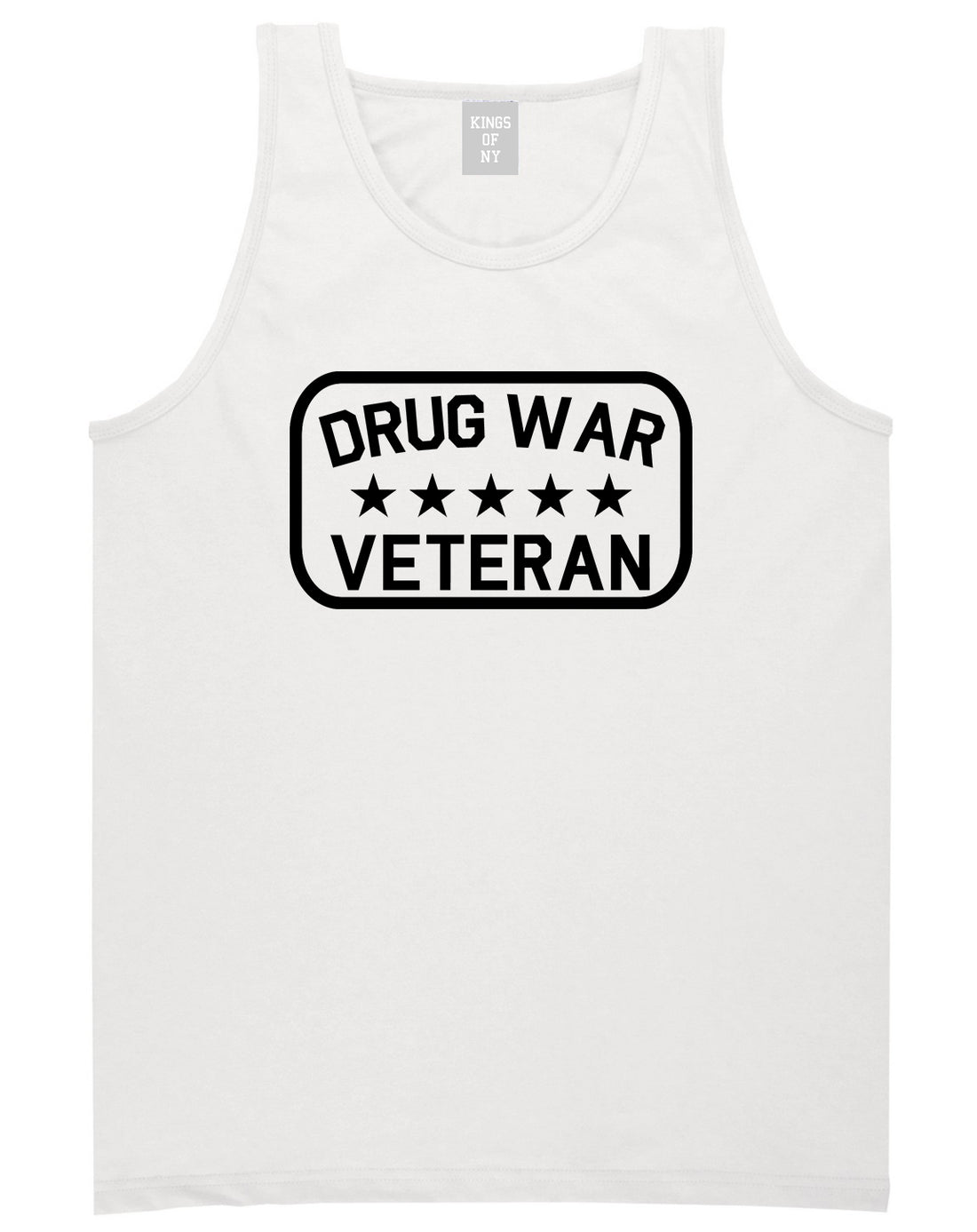 Drug_War_Veteran Mens White Tank Top Shirt by Kings Of NY