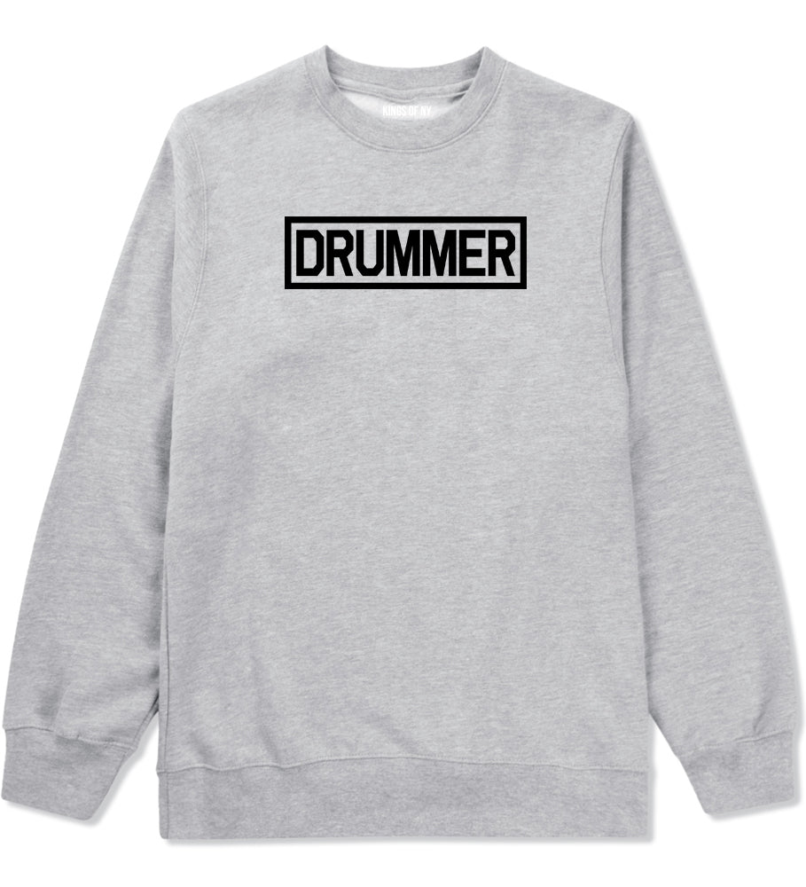 Drummer Drum Box Mens Grey Crewneck Sweatshirt by Kings Of NY