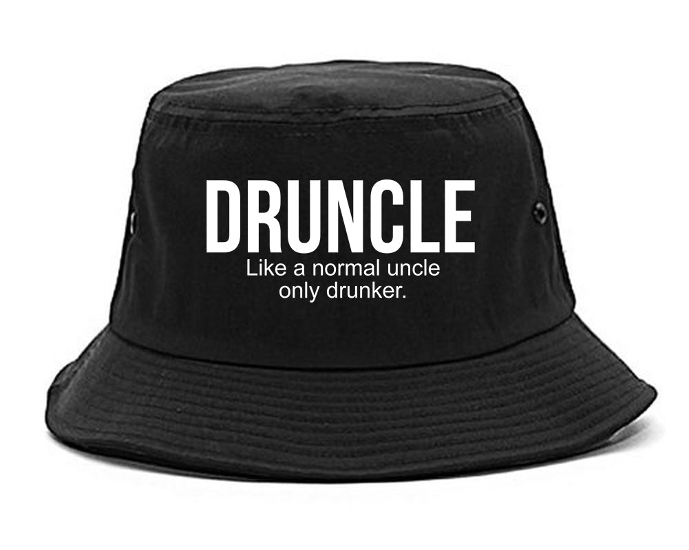 Druncle Funny Uncle Party Mens Bucket Hat Black