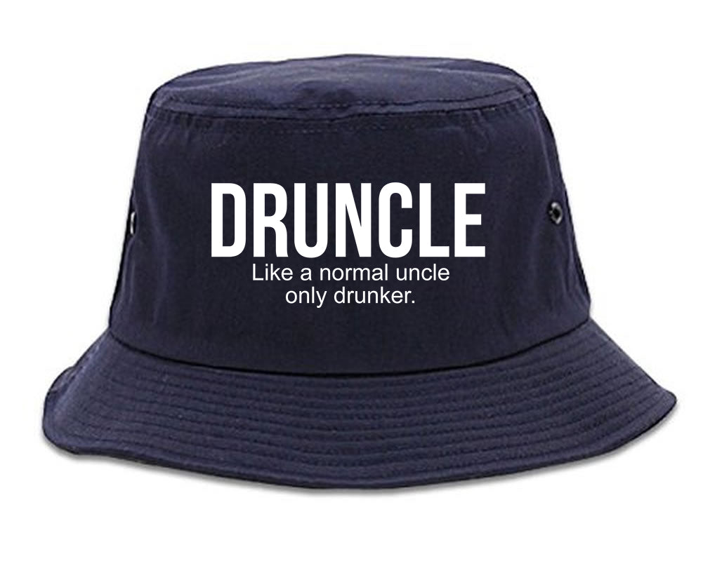 Druncle Funny Uncle Party Mens Bucket Hat Navy Blue