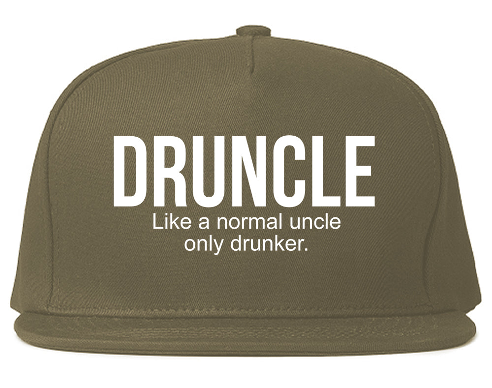 Druncle Funny Uncle Party Mens Snapback Hat Grey