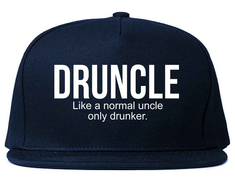 Druncle Funny Uncle Party Mens Snapback Hat Navy Blue