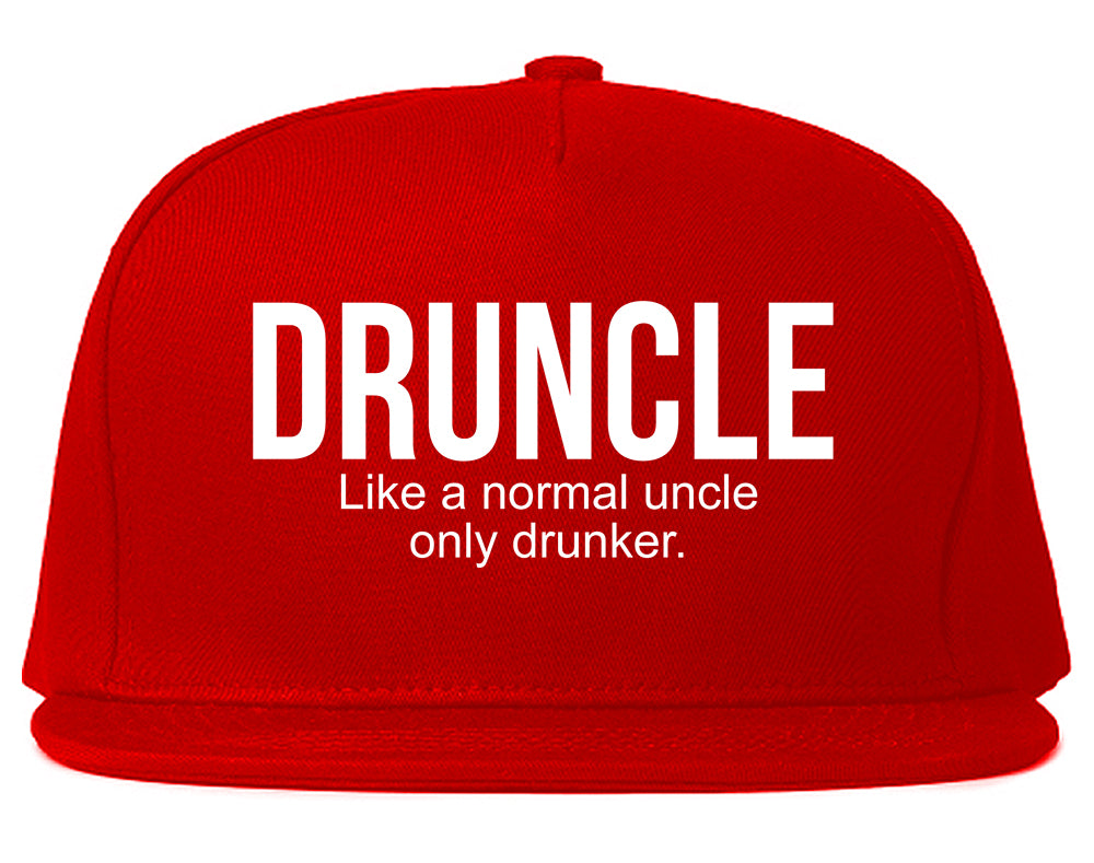Druncle Funny Uncle Party Mens Snapback Hat Red