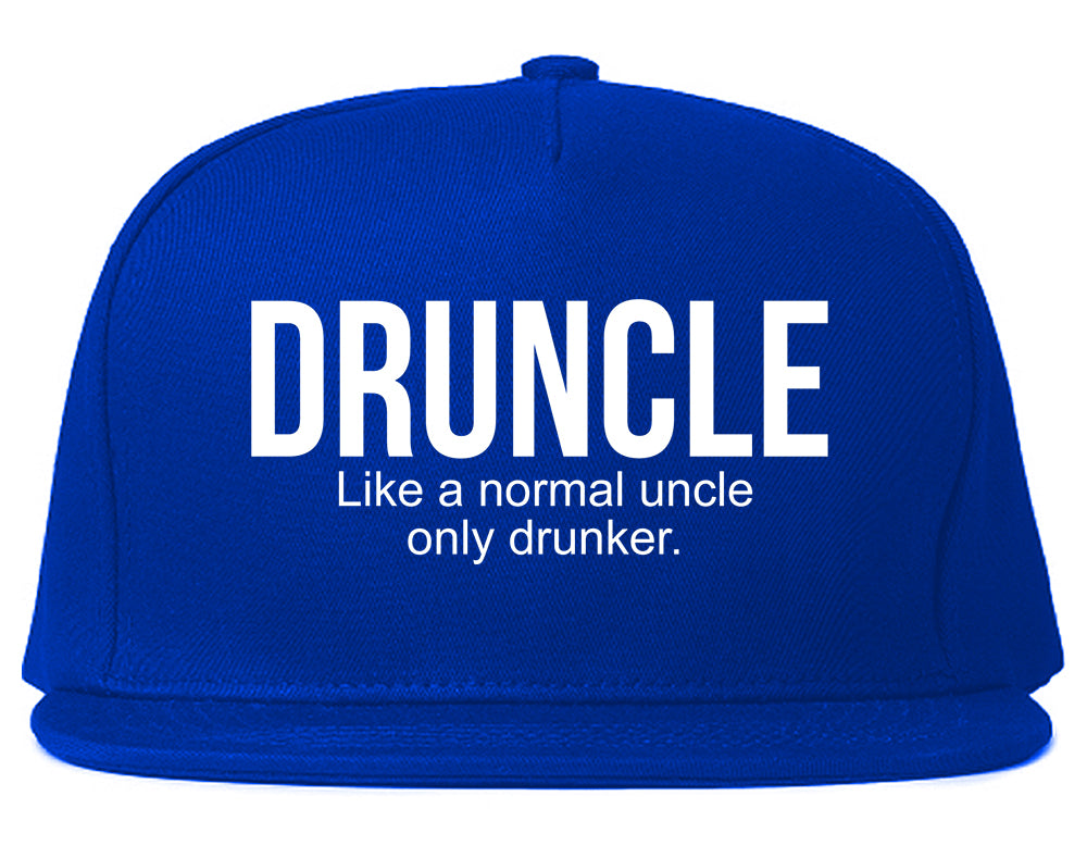 Druncle Funny Uncle Party Mens Snapback Hat Royal Blue
