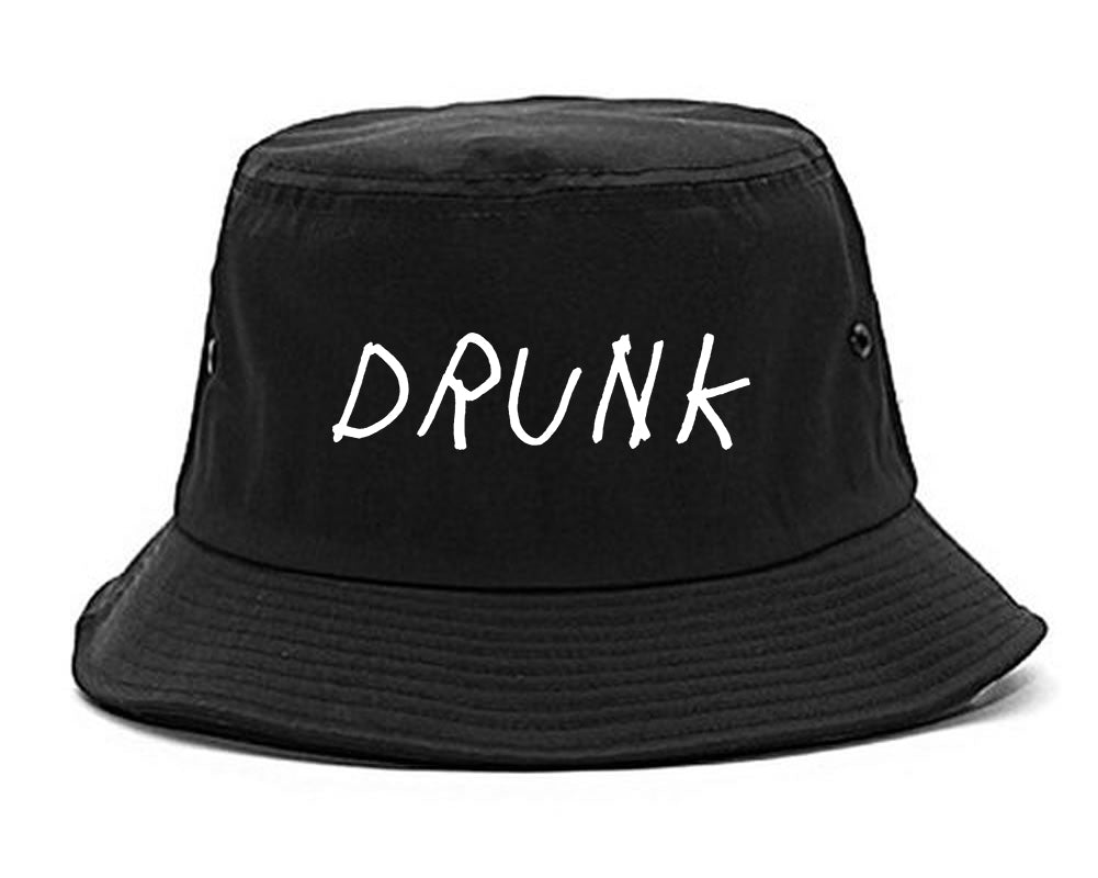 Drunk Mens Black Bucket Hat by Kings Of NY