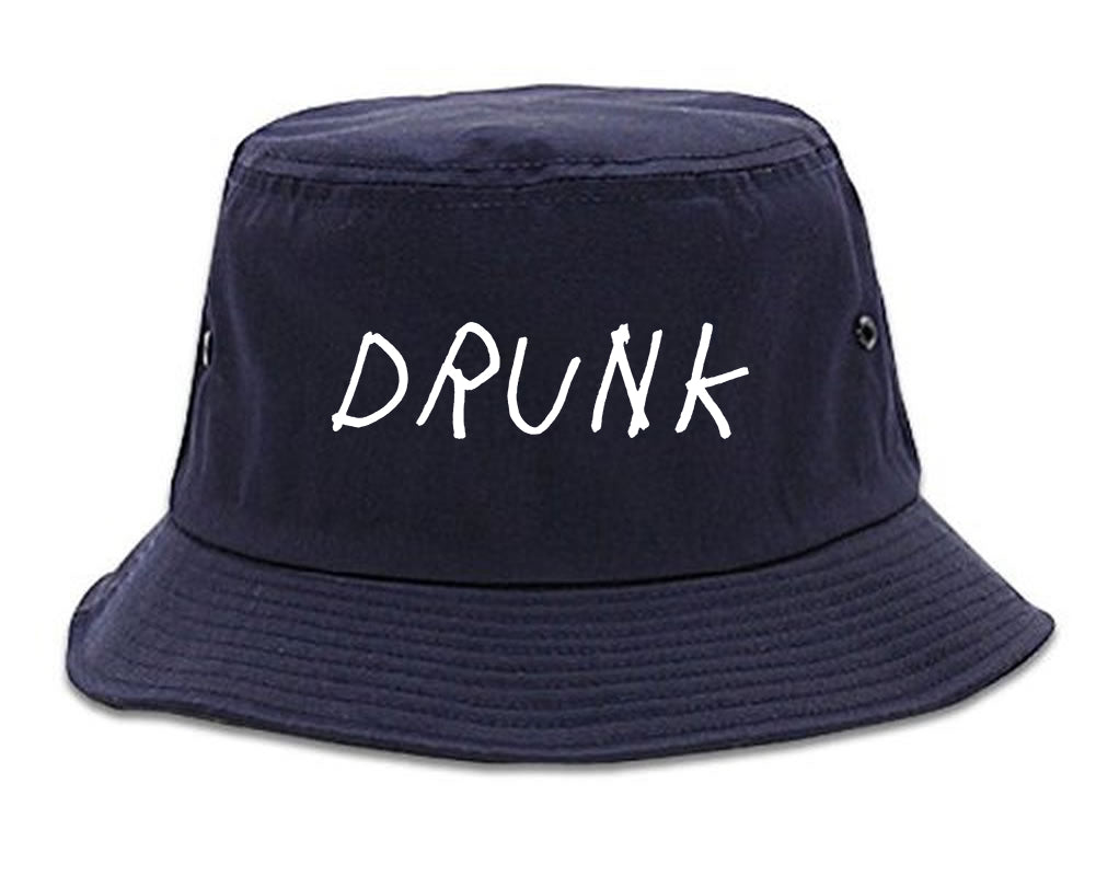 Drunk Mens Blue Bucket Hat by Kings Of NY