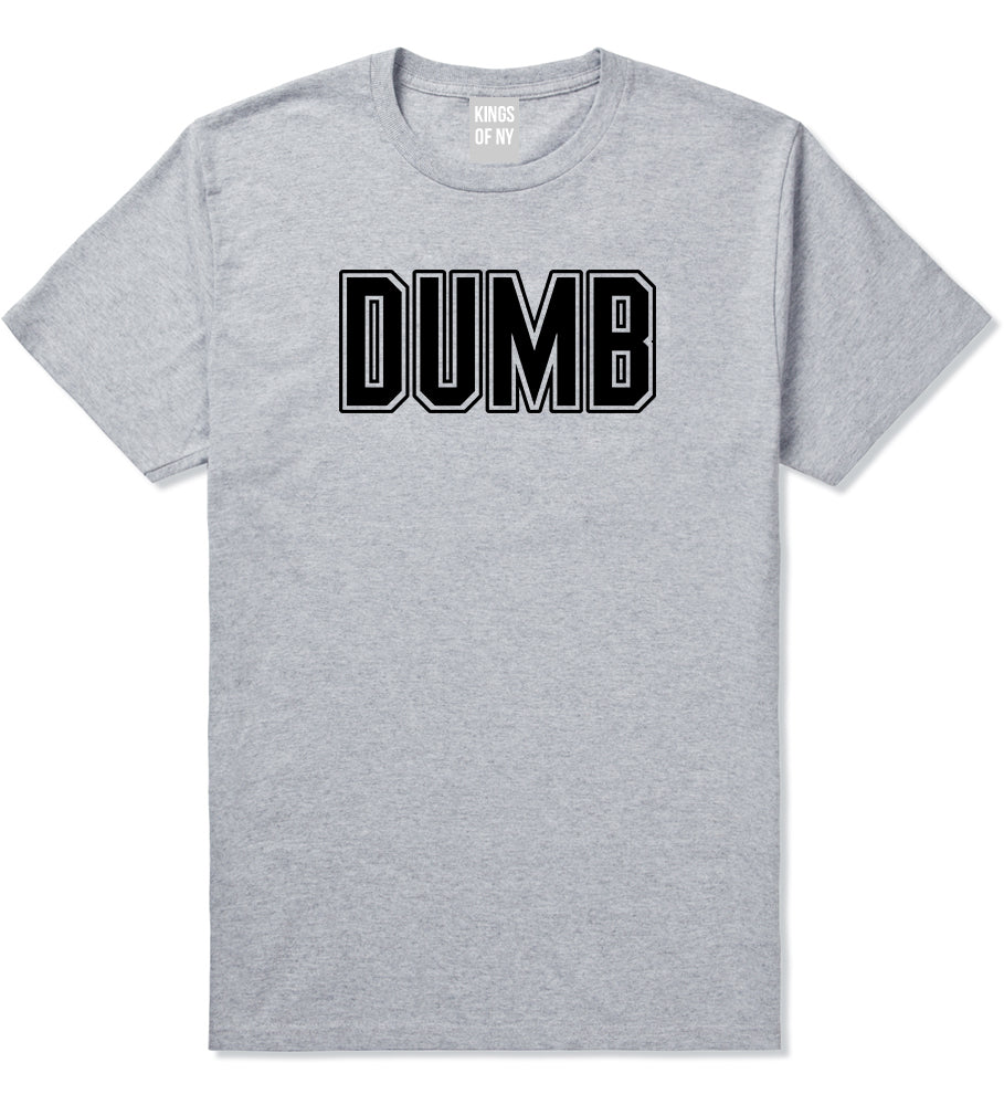 Dumb_Funny_College Mens Grey T-Shirt by Kings Of NY
