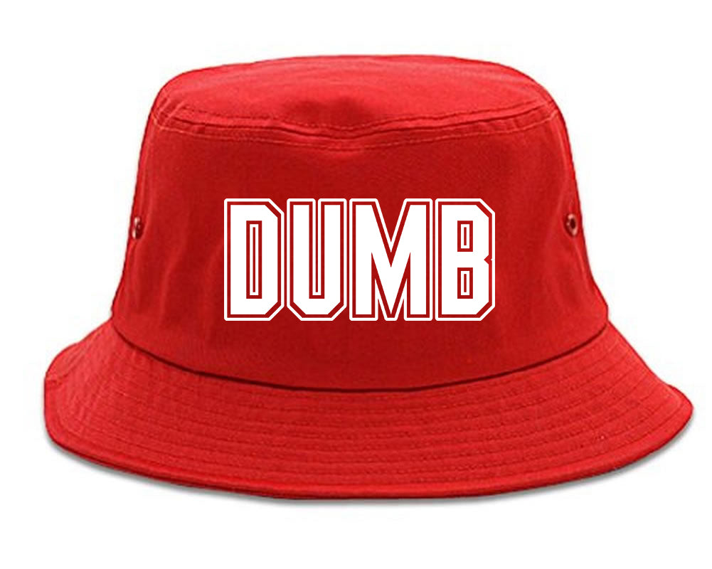 Dumb_Funny_College Mens Red Bucket Hat by Kings Of NY