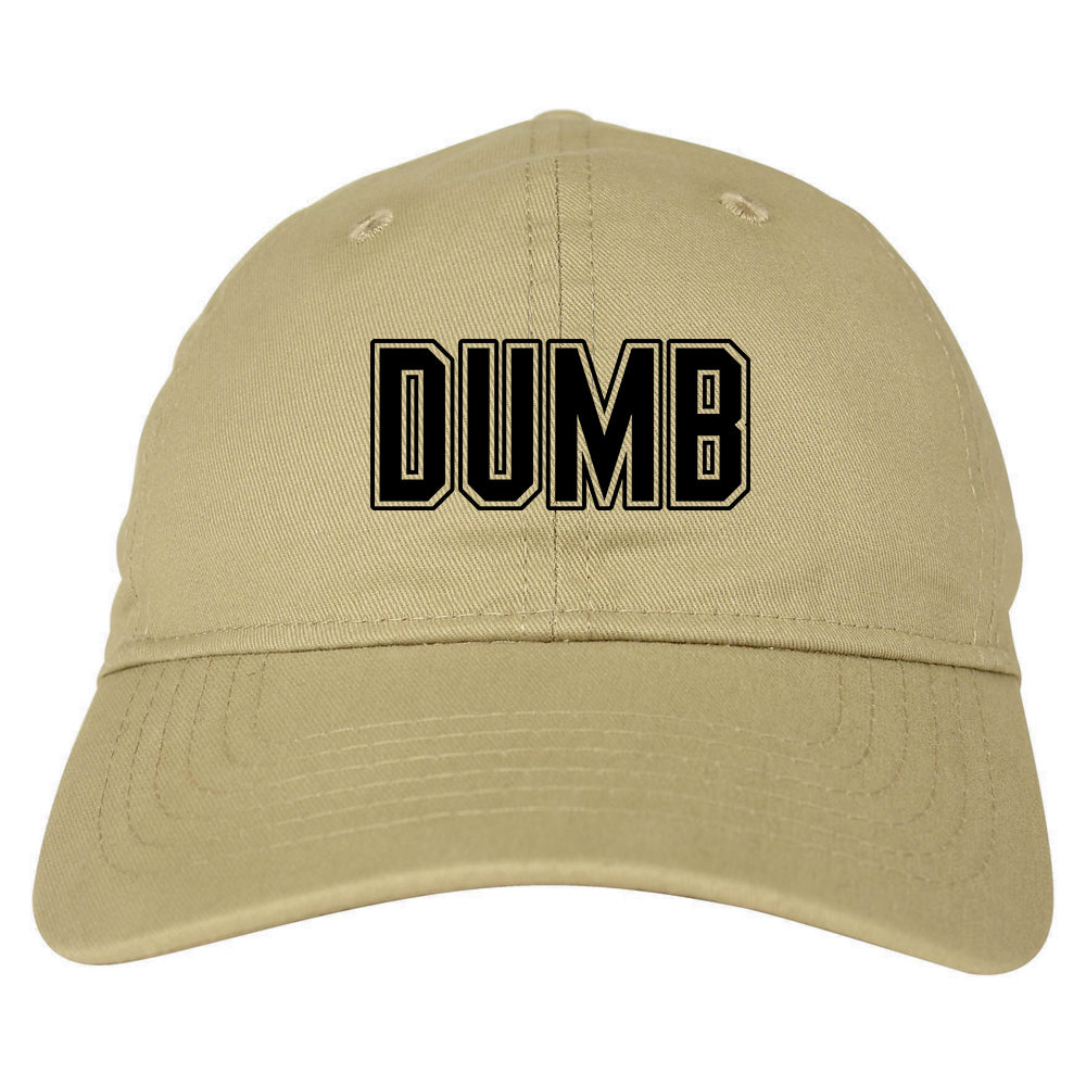 Dumb_Funny_College Mens Tan Snapback Hat by Kings Of NY