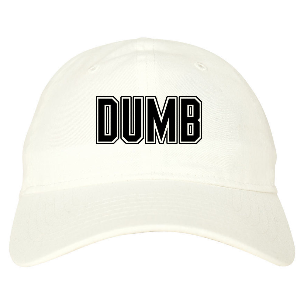 Dumb_Funny_College Mens White Snapback Hat by Kings Of NY