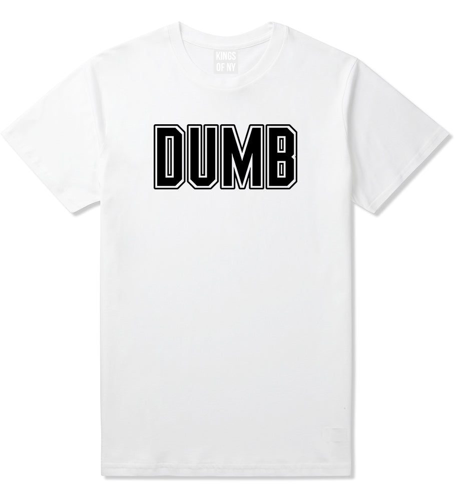 Dumb_Funny_College Mens White T-Shirt by Kings Of NY