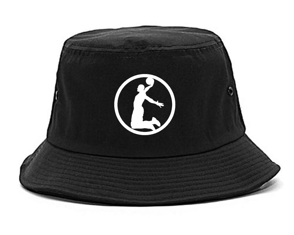 Dunk_Basketball_Player_Circle_Chest Mens Black Bucket Hat by Kings Of NY