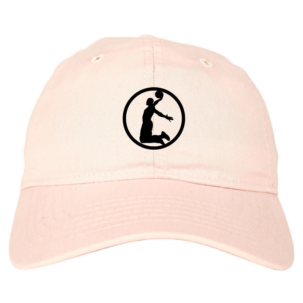 Dunk_Basketball_Player_Circle_Chest Mens Pink Snapback Hat by Kings Of NY