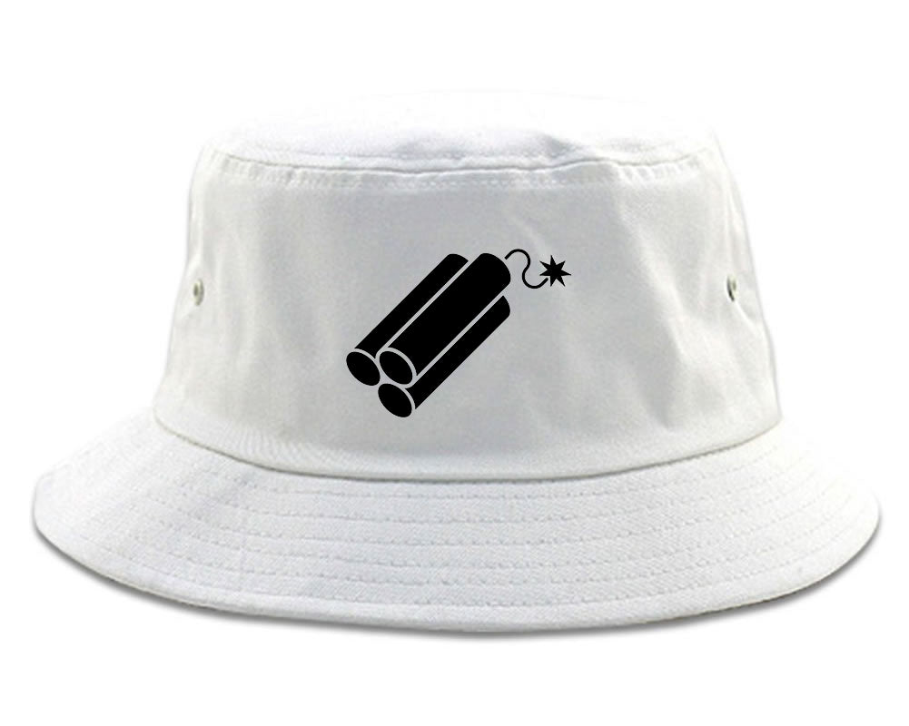 Dynamite Bomb Chest Bucket Hat White